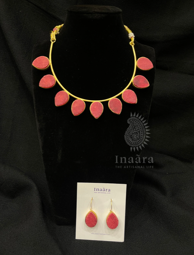 Drop Necklace Set- Pink & Blue