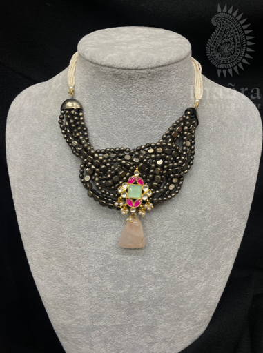 Handcrafted Fusion Necklace w/Gold Plated Elements
