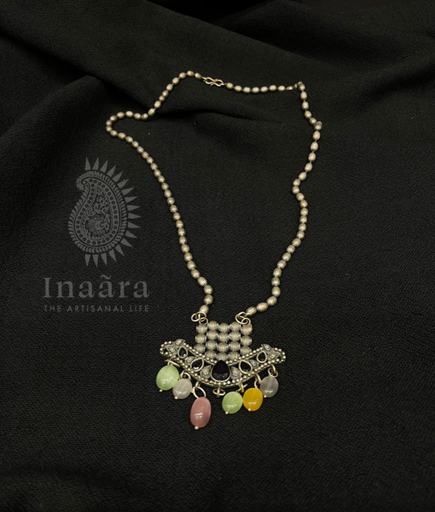 Oxidized Glass Beads Necklace