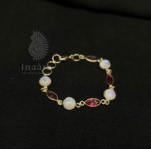 Moonstone w/Pink Quartz Bracelet