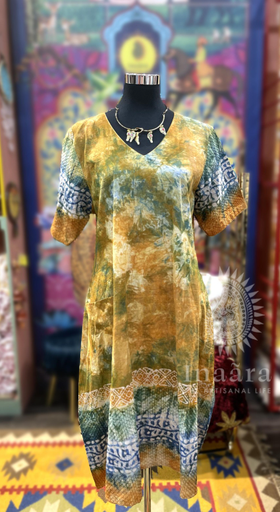 Daniya Dress- Tie & Dye Yellow