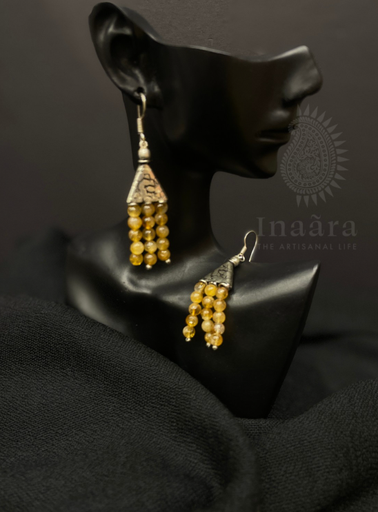 قرط من حجر طبيعي شبه كريم