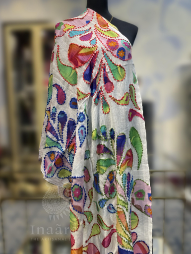 Boiled Wool Stole- Colorful Embroidery
