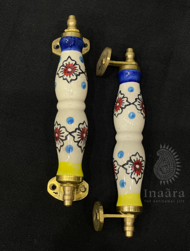 Ceramic Door Handle- White/2pc