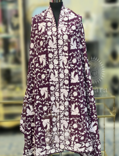 Parsi Gara Dupatta - Purple