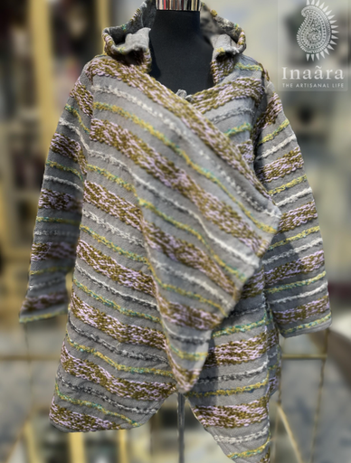 Sandhya Poncho-Gray/Purple
