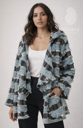 Sandhya Poncho-Light Blue